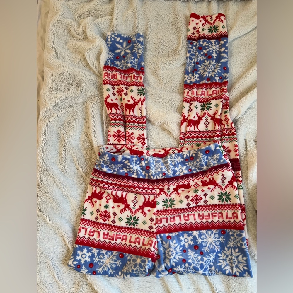 🦌⚠️3 FOR $10 SALE⚠️🦌 Christmas fleece leggings - Picture 3 of 4